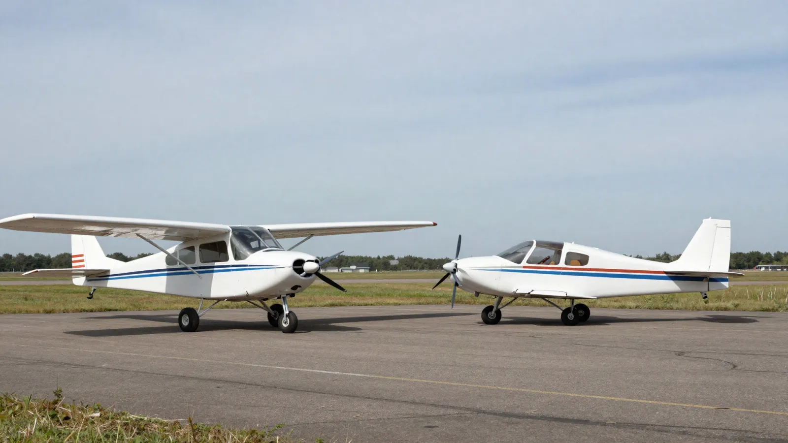 ULM et avion léger stationnés sur un aérodrome