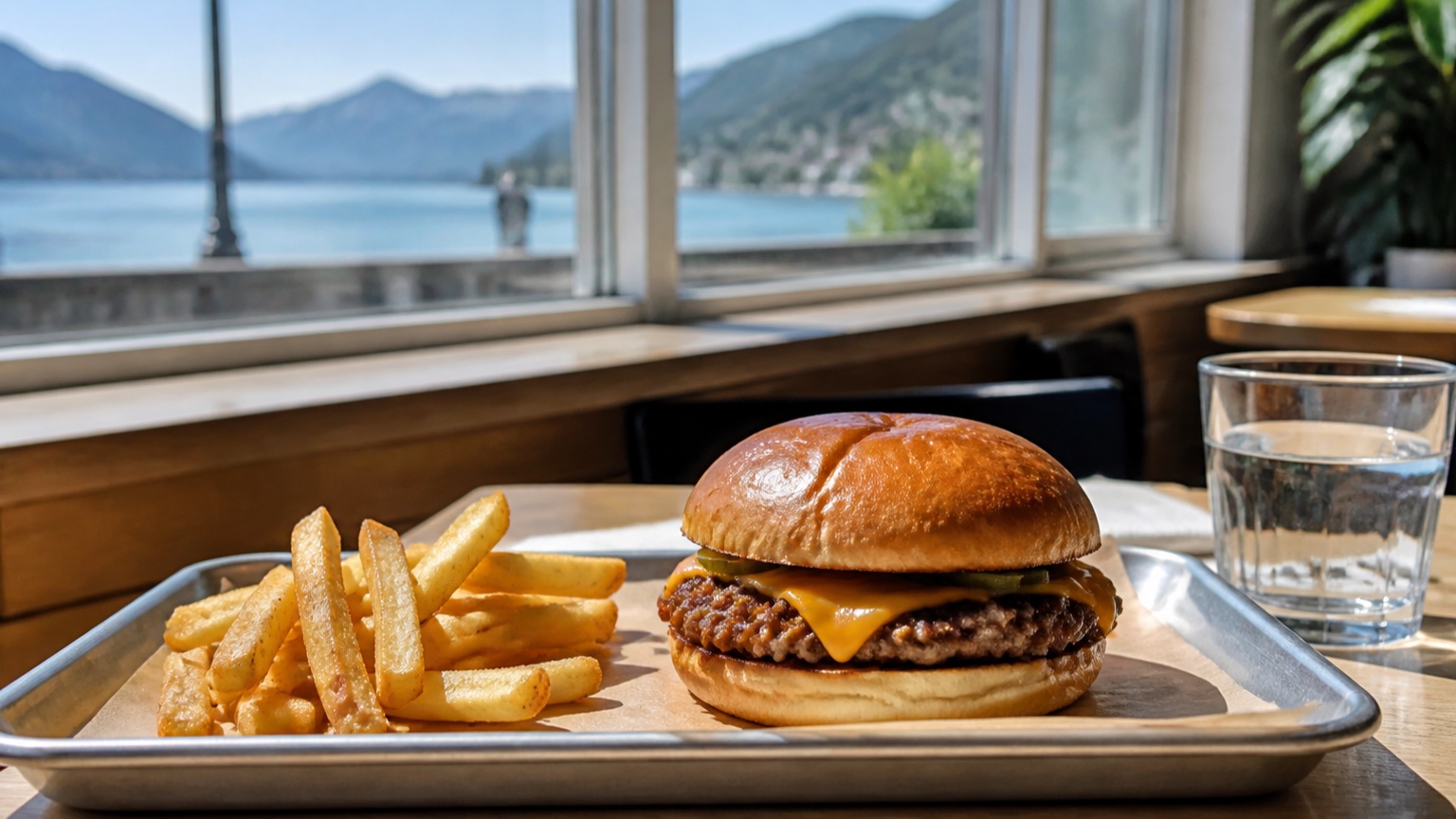 Smash burger pour le déjeuner à Annecy